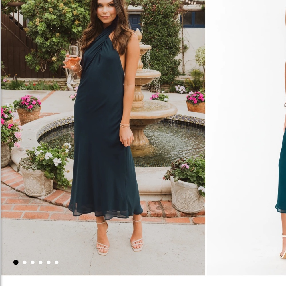Show Me You Mu Mu Chiffon Halter/Low Back Evening Dress